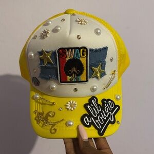 Yellow and White custom Junk Trucker Hat